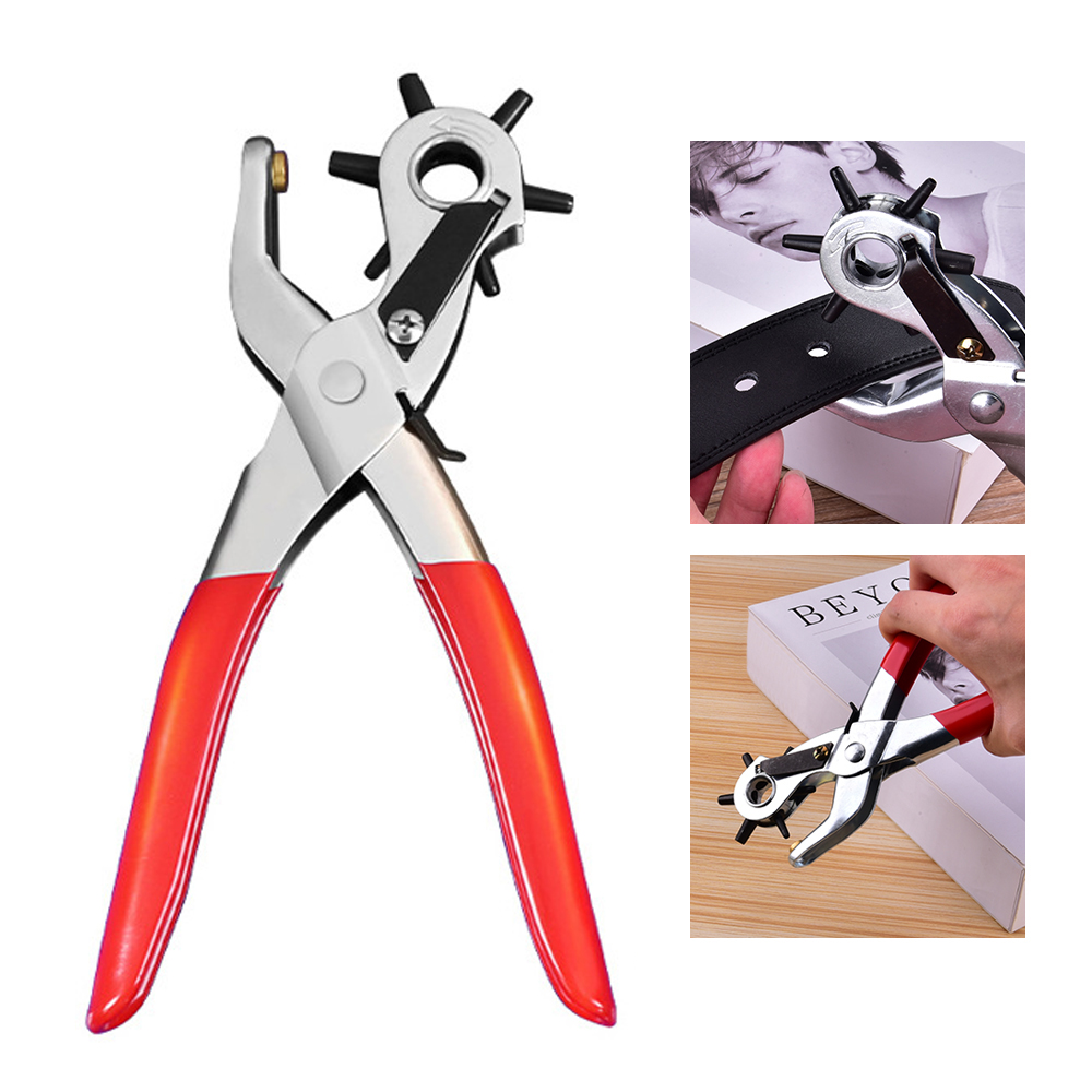 

Leather Belt Hole Punch Plier Eyelet Puncher Revolve Sewing Machine Bag Setter Tool Watchband Strap Household leathercraft