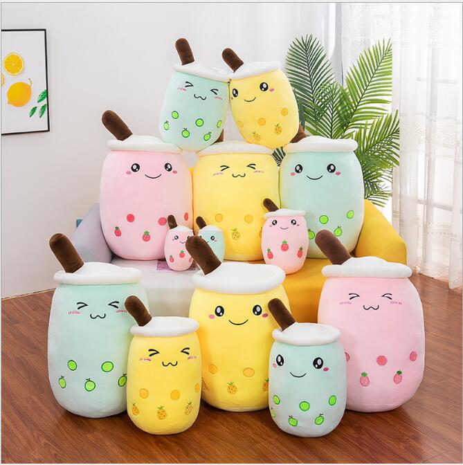 

24 cm plush toy milk tea cup pillow doll girl Children's Gift, Mixed colors