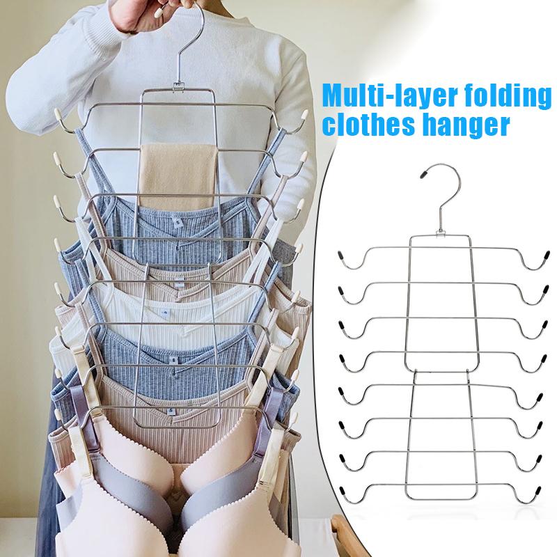

Multi-Layer Underwear Hanger Foldable Alloy Clothes-rack Clothes Storage Accessory For Tie Scarf Vest MD7 Hangers & Racks