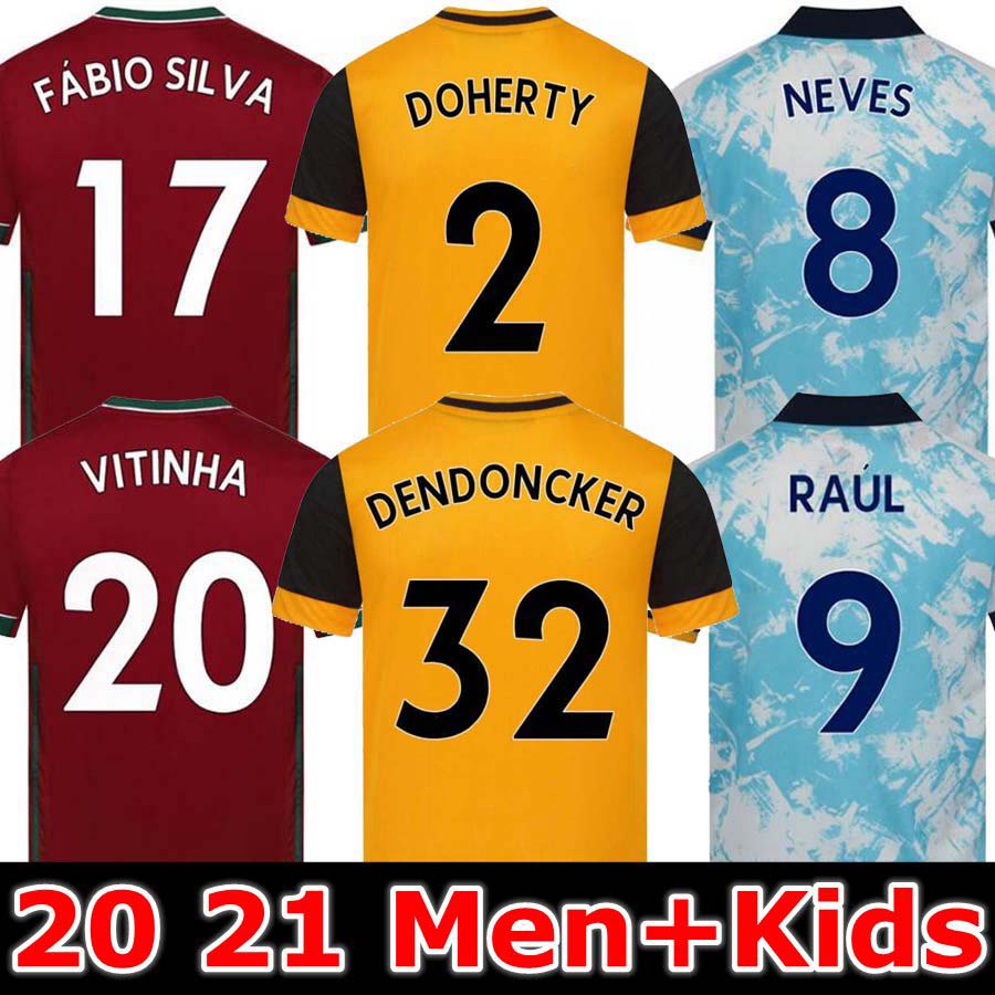 

20 21 wolves soccer jersey Wolverhampton football shirt Wanderers RAUL NEVES DIOGO ADAMA COADY MOUTINHO BENNETT thailand men jersey,, 2002 home jersey