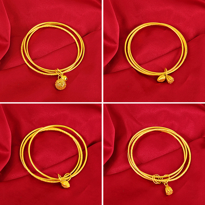 

24K Sansheng III Bracelet Vietnamese Nansha gold fine sand circle fashion accessories women's Bracelet