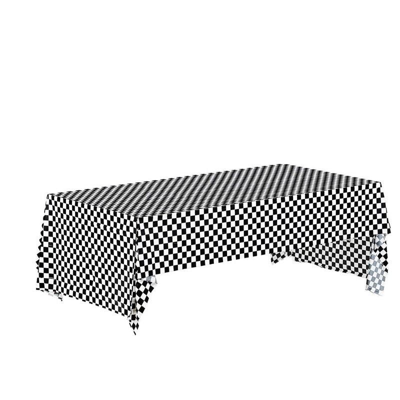 

137*274cm Black White Checkered Tablecloth Table Cover Flag Race Car Sport Theme Kids Birthday Party Baby Shower Decoration Disposable Dinne