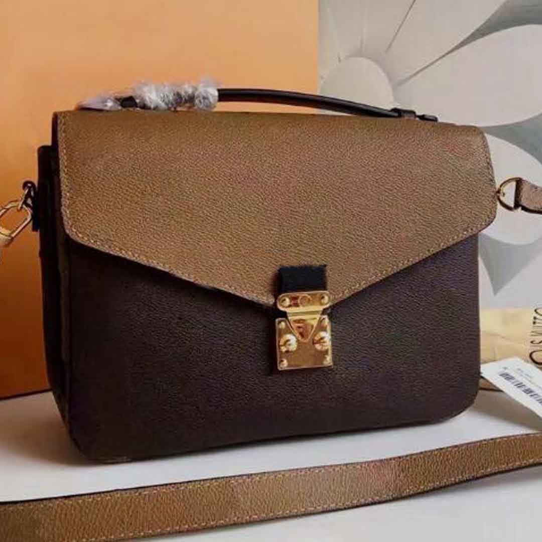 

Shoulder Bag Woman Sale Discount Quality Metis Handbag Genuine leather handle brand designer floral letters checkers plaid, Black