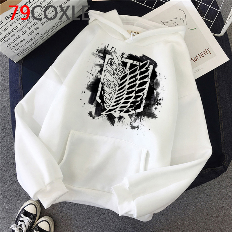 

Anime Attack on Titan Hoodies Men Korea Y2k Aesthetic Hip Hop Hoddies, Black