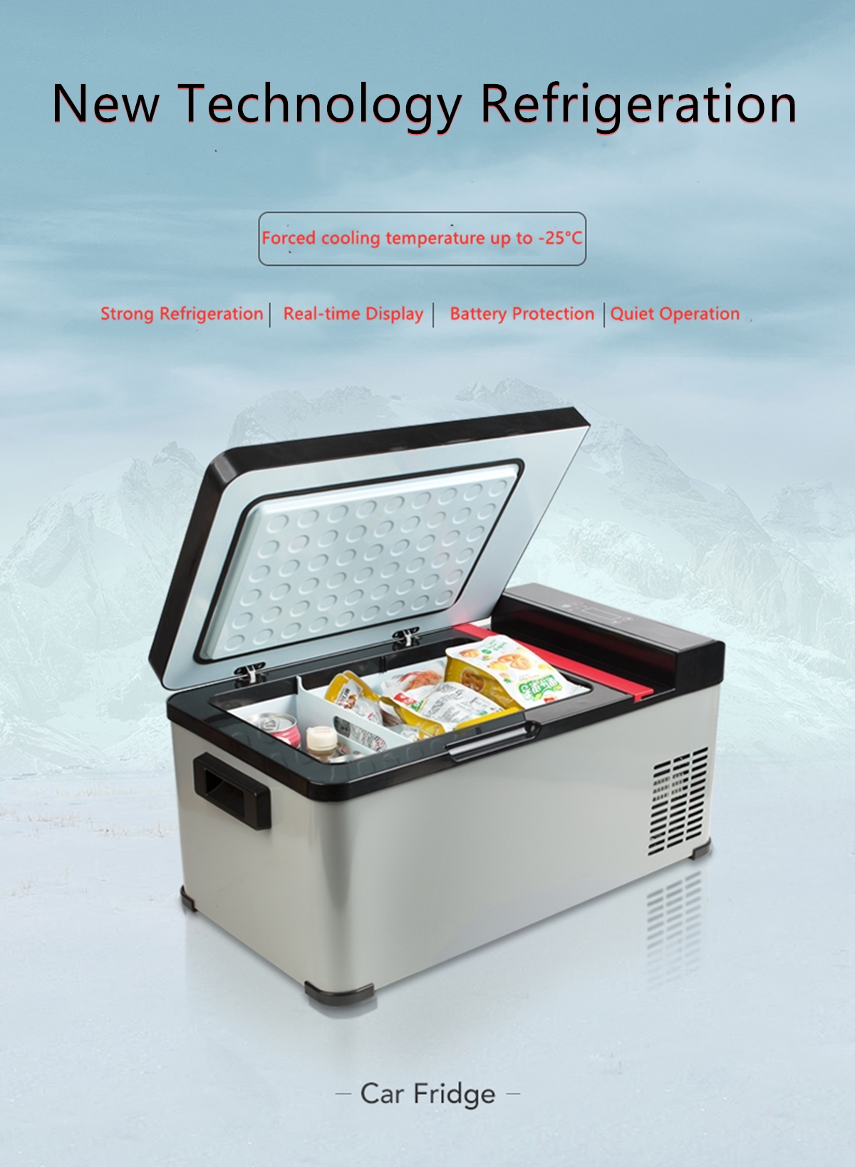 Car Refrigerator outdoor home dual purpose compressor refrigeration portable low energy consumption applicable 12V24V220V voltage can freeze-image-669733104