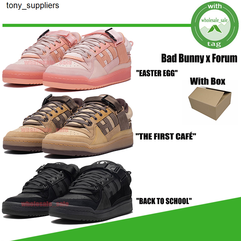 

New Bad Bunny x Originals Forum Shoes Easter Egg Low Chaussures De Designer Sneakers Teens Active Running Cloud White Core Black The First, The first caf