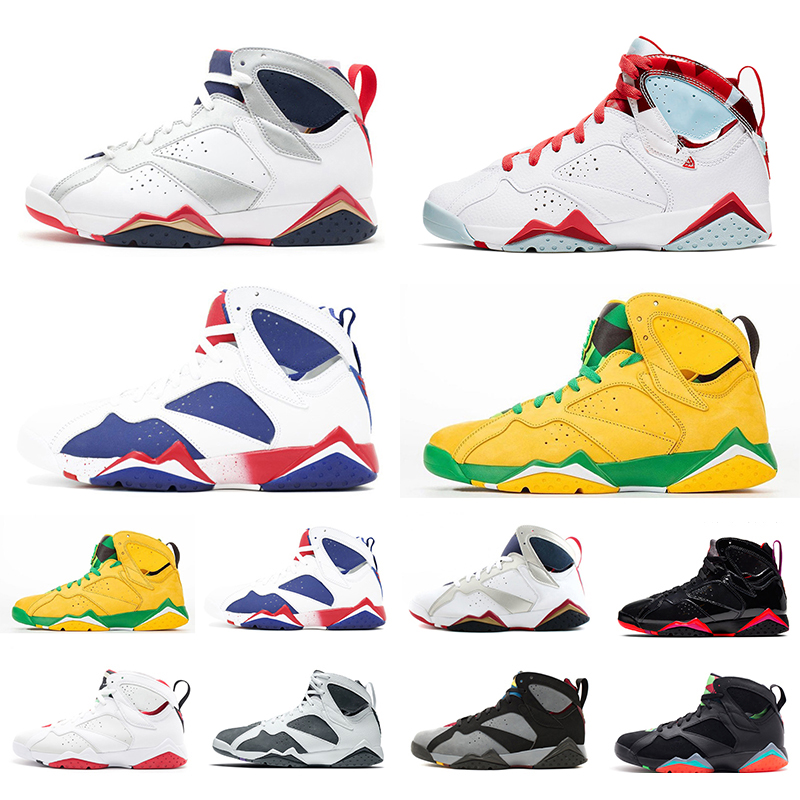 

Jumpman 7 7s mens basketball shoes sneakers Barcelona Nights Bordeaux Flint Hare Oregon Ducks Patent Leather Ray men outdoor trainers sports shoe Des Chaussures, Item#9
