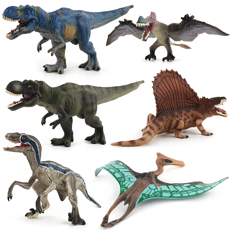 

a simulated jaw-moving, solid jurassic model pterosaur, tyrannosaurus rex, xunmenglong