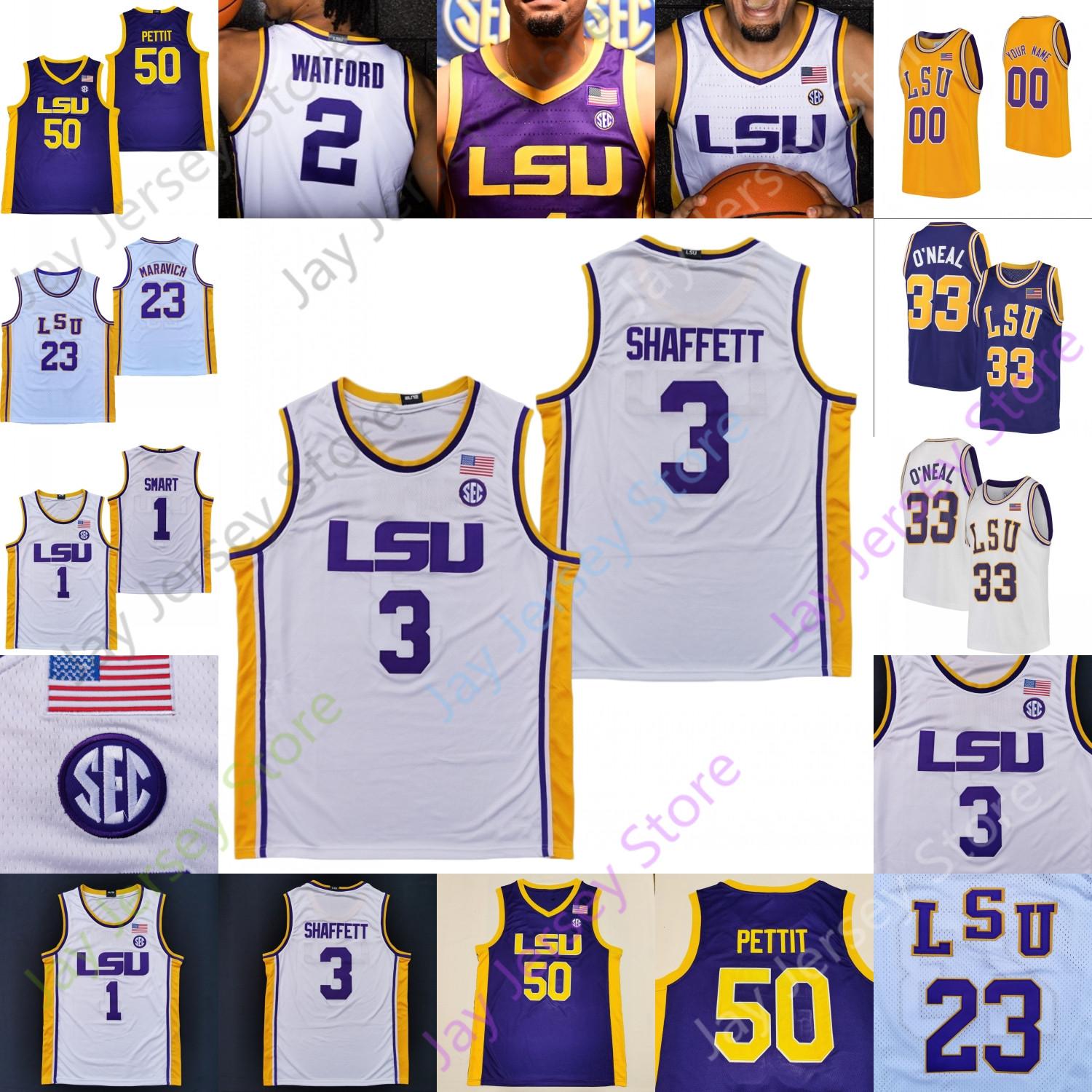 

LSU Basketball Jersey NCAA College Jerrell Colbert Tari Eason Xavier Pinson Shareef Darius Days, White ii