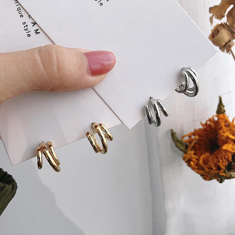 Korean Metal Round Small Earrings Studs For Women Simple Gold Silver Color Geometric Cute Elegant Earings Fashion Jewelry 2021 Stud-image-672157879