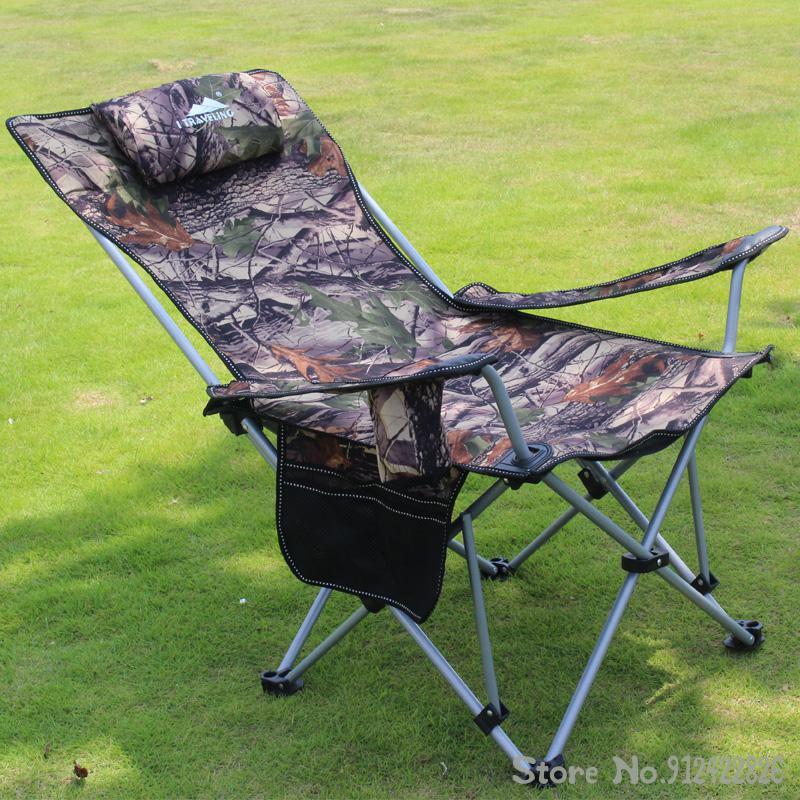 

Camp Furniture Outdoor Dual-purpose Folding Chair Portable Lunch Break Recliner Fishing Beach Back Home Leisure Bed Camping Lazy
