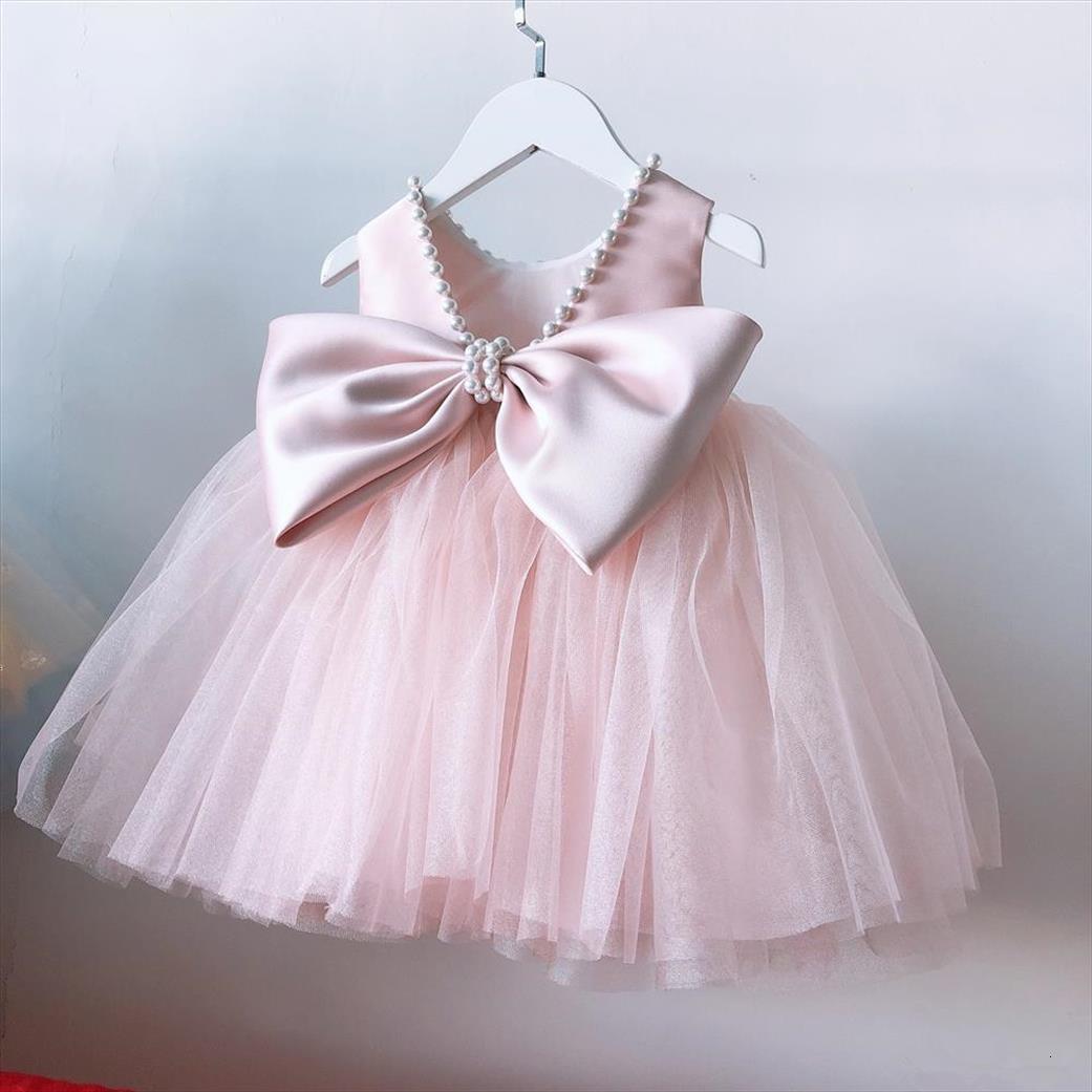 

1 6y summer princess girl dress toddler girls tutu party wedding birthday dresses for kids pearls bow costumes, Red;yellow