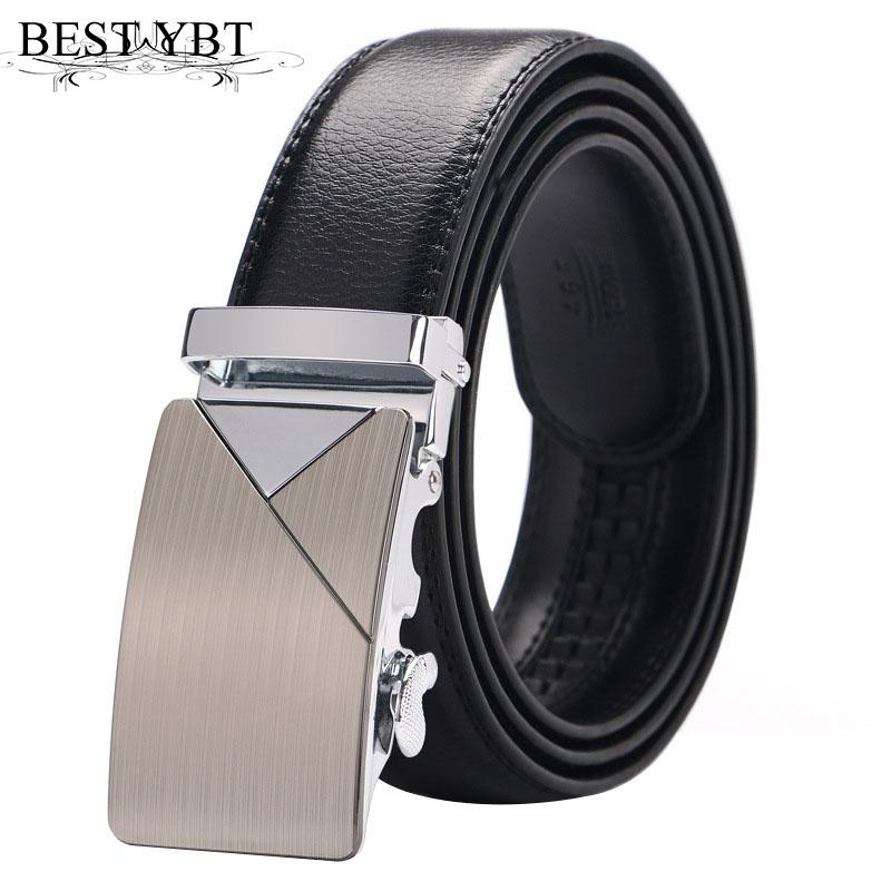 

Men Leather Belt Luxury High Quality Alloy Automatic Buckle Business Affairs Fashion Size 110-130 Cm Belts, Black;brown