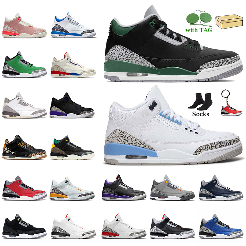 

2022 Fashion Mens Pine Green Basketball Shoes Women Men 3 Jumpman 3s Trainers UNC Racer Blue A Ma Maniere Rust Pink Classic Black Cement Court Purple Katrina Sneakers, C44 infrared 23