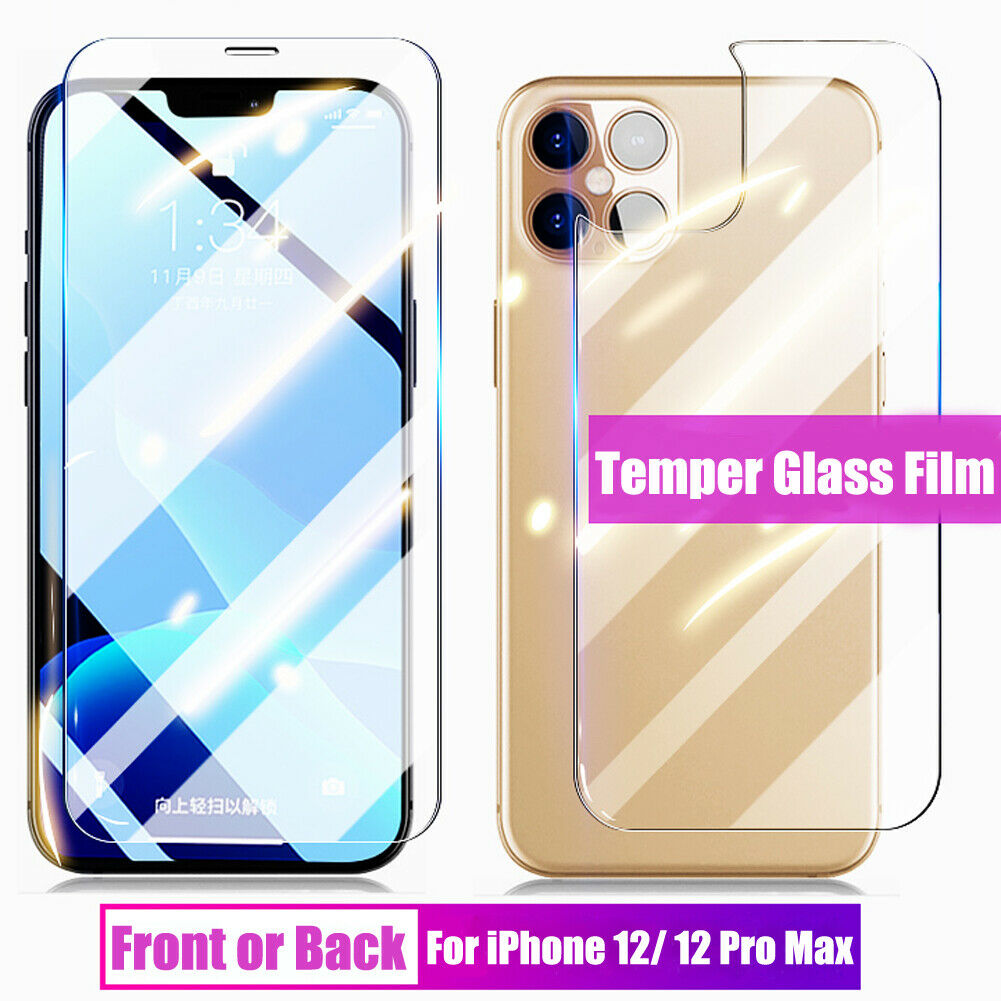 

Tempered Glass Film Protector for iPhone X XS XR 11 12 Mini Pro Max Front+Rear Back Screen Anti-shatter Fullbody Protective Cover