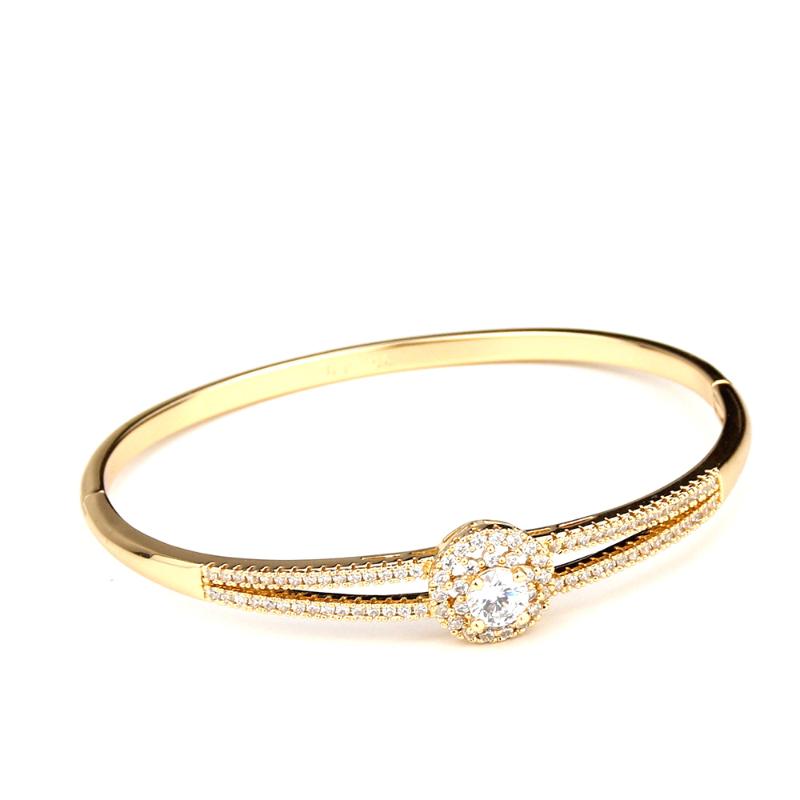 

Bangle Sunspicems High Quality 14K Gold Color Copper Jewelry Zircon For Women Morocco Wedding Bridal Bijoux Gift