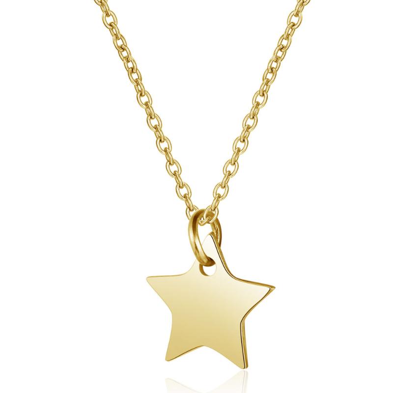 

Pendant Necklaces 100% Stainless Steel Five-pointed Star For Men Women Mirror Polished Necklace Blank Plate Jewelry