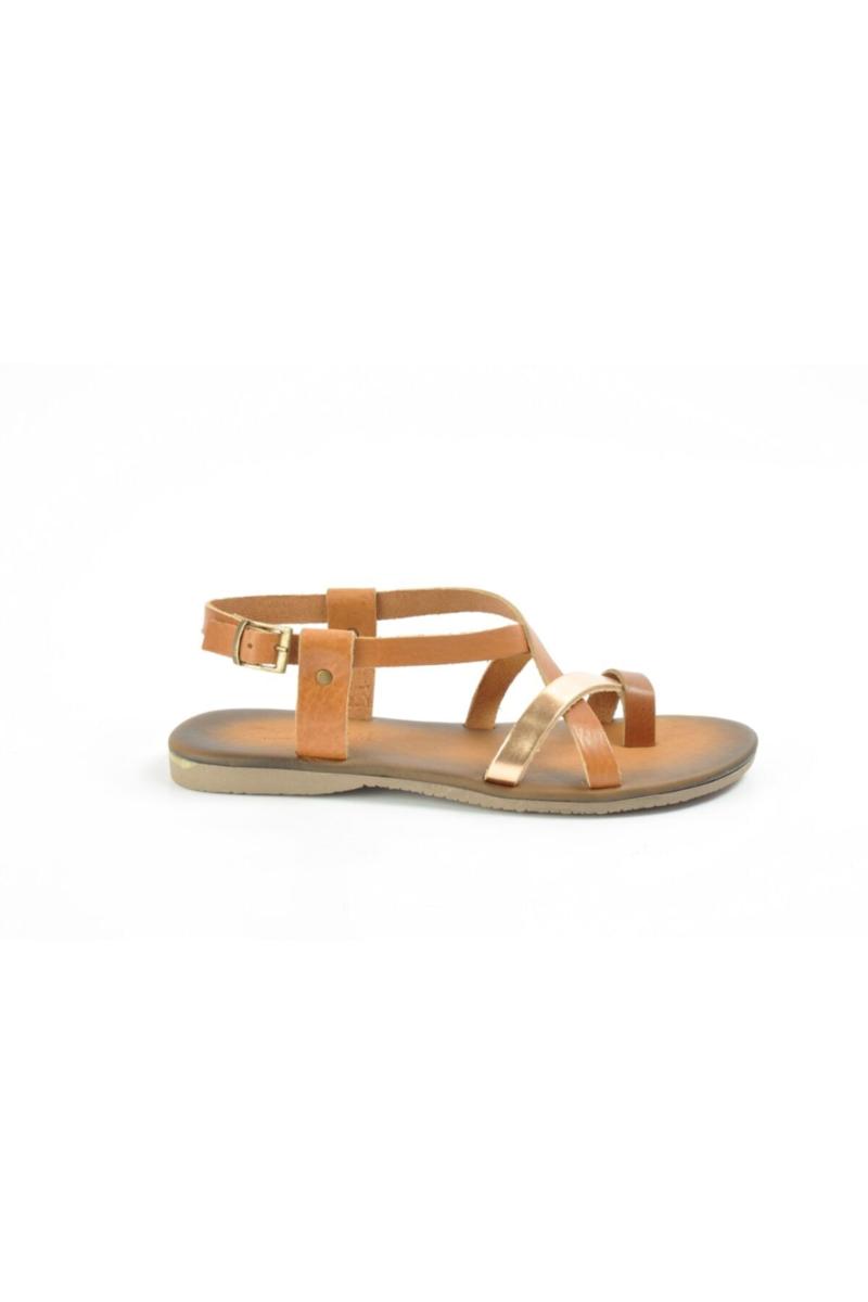 

Sandals Genuine Leather Flip-flop Female Tan, As pic