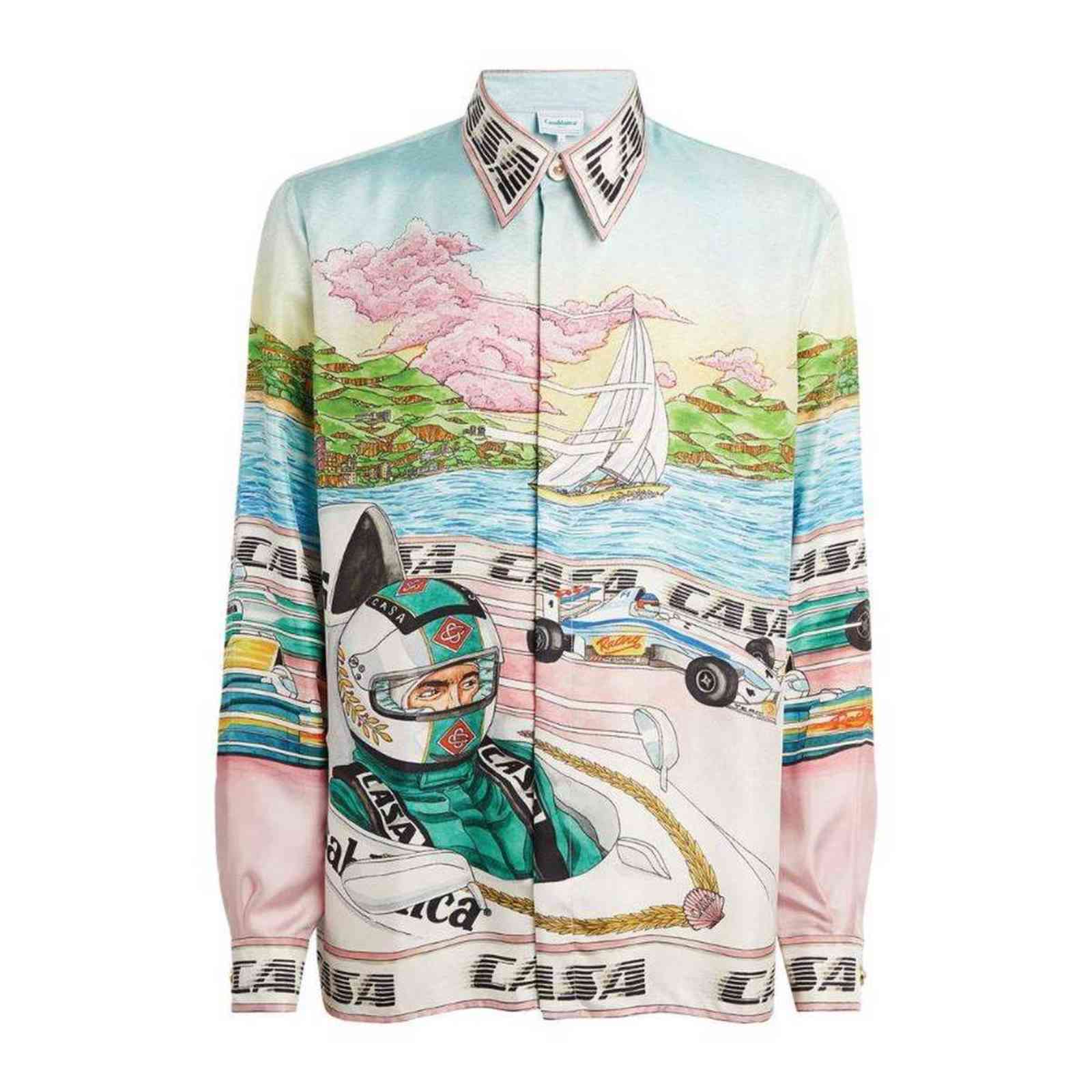 Casablanca de la chemise d'art en soie de course 2021 nouveau luxe pour hommes d'automne et d'hiver