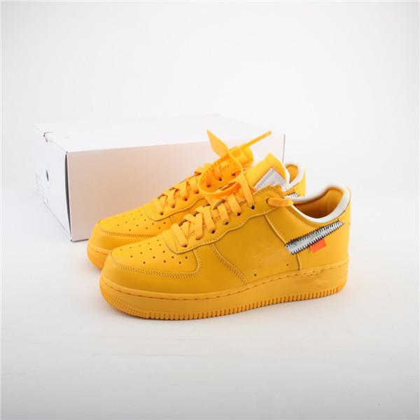 

2021 Whites Forces Low Cut Skateboard Running Shoes 1 University Gold Co-branded Men's and Women's Sneakers 36-45, Customize
