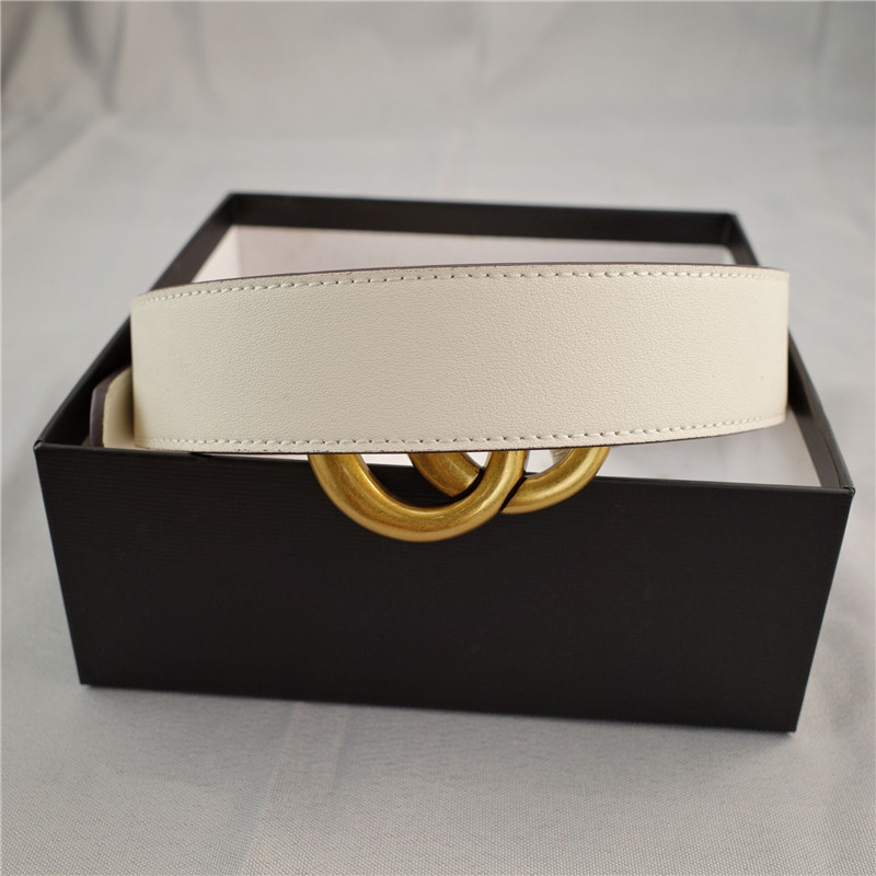 

2021 Fashion Big buckle genuine leather belt with box designer men women high quality mens belts, Black;brown