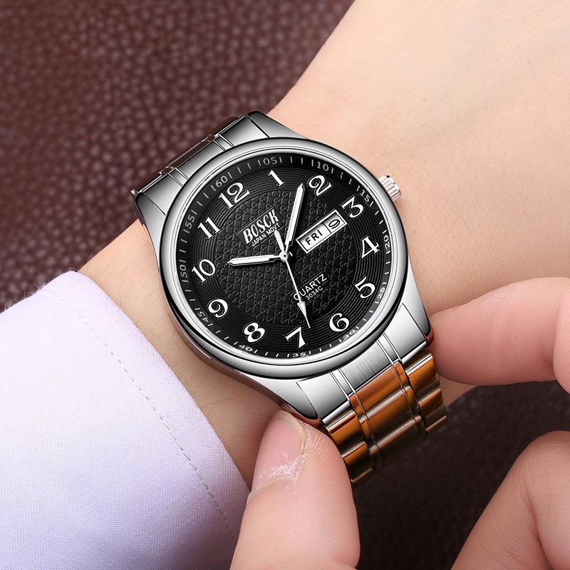 

Wristwatches Men's Watch Luxury Full Steel Watches Fashion Quartz Wristwatch Waterproof Date Male Clock Relogio Masculino Relojes Para Hombr, Slivery;brown