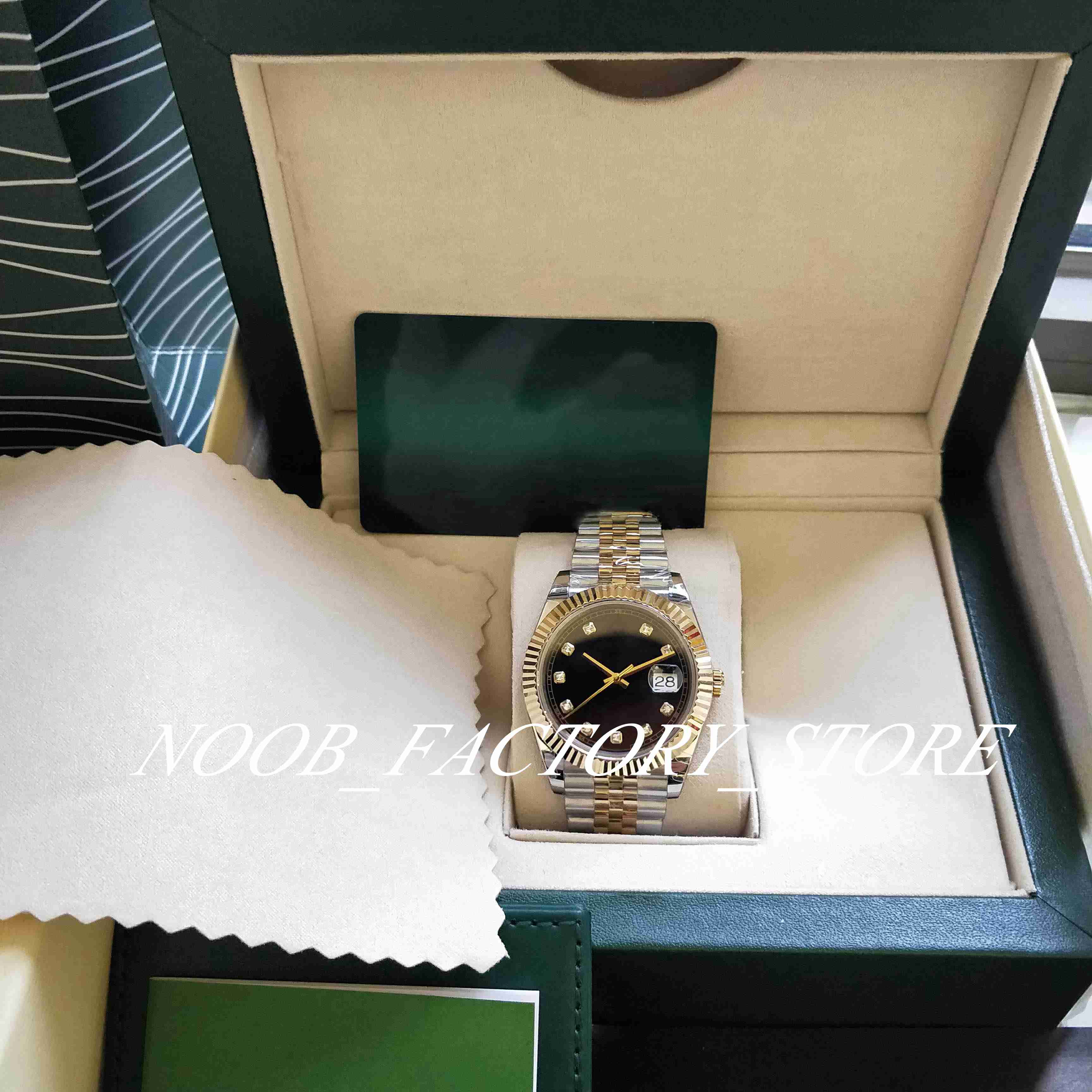 

Classic Watch Mens 41MM Men Size BP Factory 126331 126333 Jubilee Strap 2813 Automatic Movement Two-tone Gold Stainless Steel Diamond Dial Diving Original Box, 01