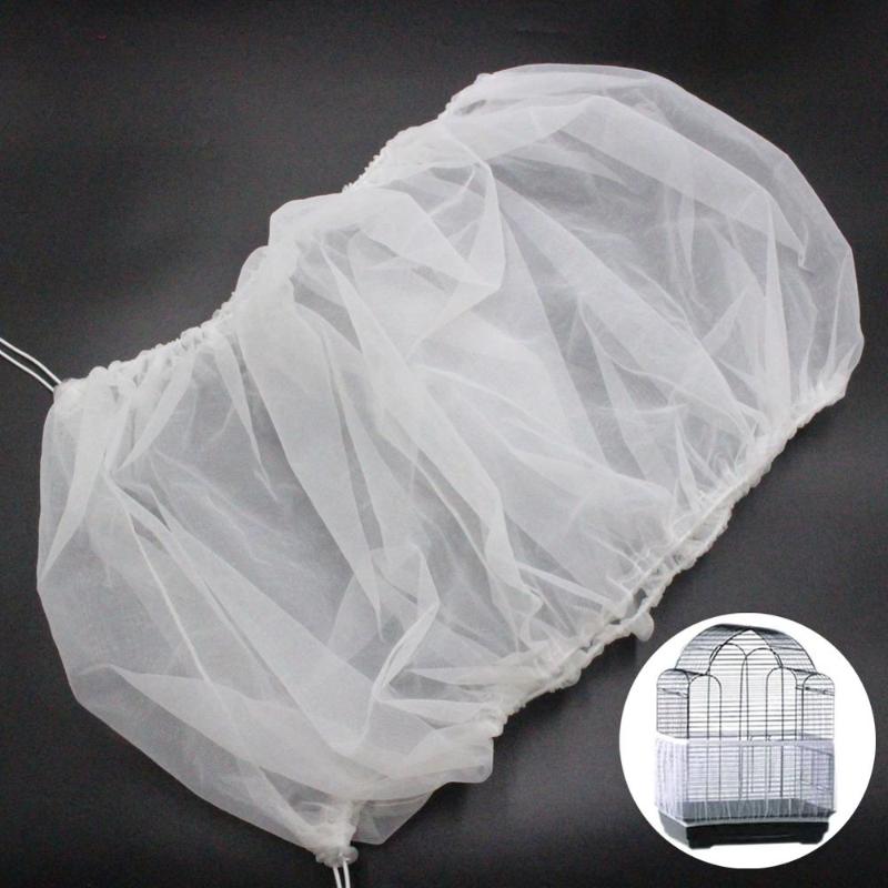 

Nylon Mesh Bird Cage Cover Shell Skirt Net Easy Cleaning Seed Catcher Guard Accessories Airy Parrot Cages