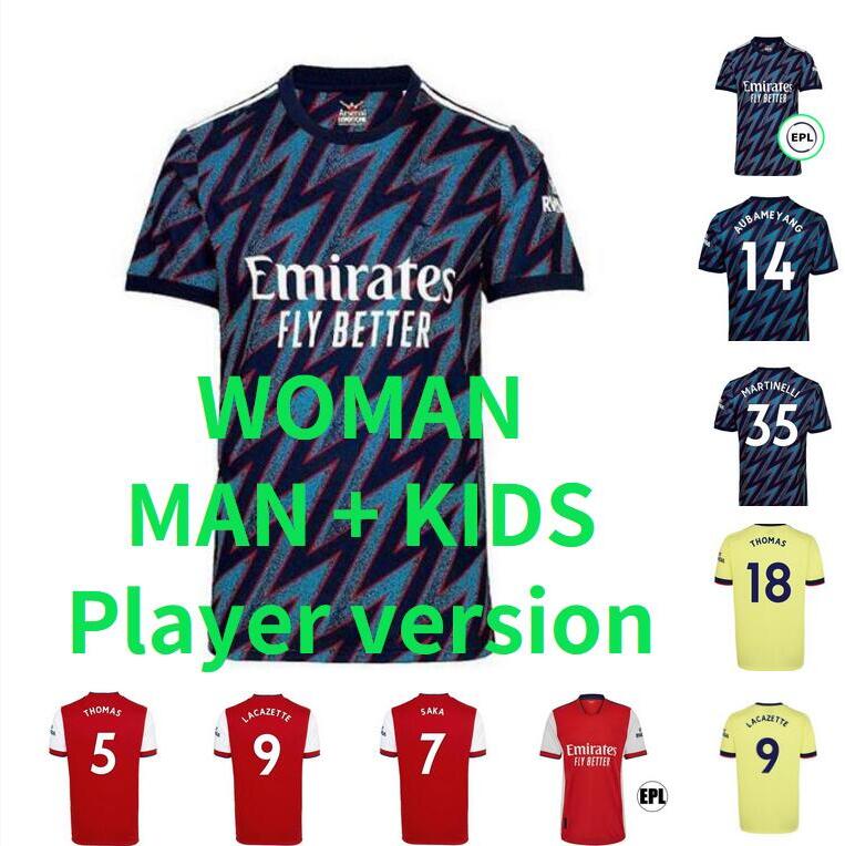 

21 22 SMITH ROWE PEPE SAKA Soccer Jerseys Fans Player version Gunners ØDEGAARD THOMAS WILLIAN NICOLAS TIERNEY 2021 football shirt woman Men Kids kit uniforms