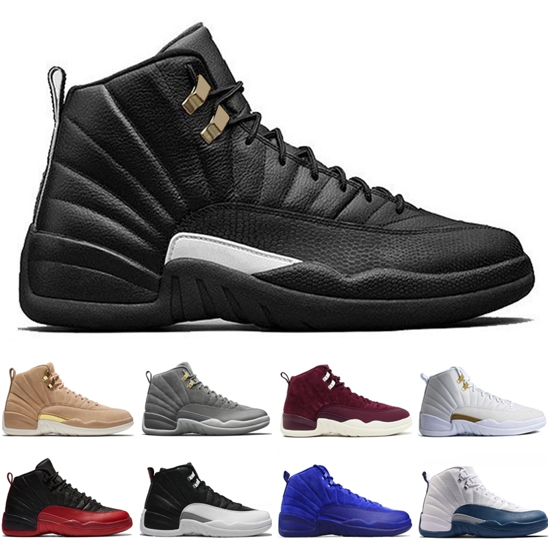 

12 12s men basketball shoes Bordeaux Dark Grey Flu Game The Master Taxi Playoffs French Blue Gamma Barons PSNY Purple Sunrise Sport sneakers, #14 wolf grey