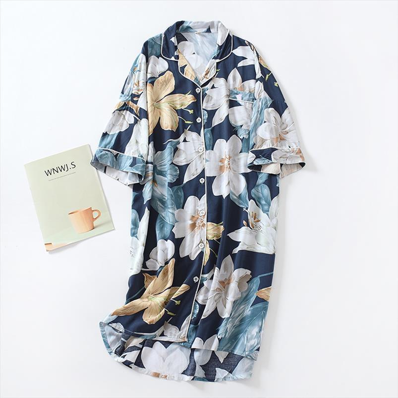 

summer nightgown casual printed womens sleepwears cotton floral nightdress vintage comfortable nightskirt female home clothes, Black;red