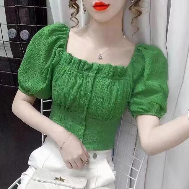 

Women's Blouses & Shirts 2021 Summer One Neck Chiffon Blouse, White
