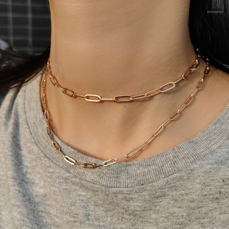 

3/4mm Womens Girls Paperclip Rolo Link Necklace 585 Rose Gold Filled Chain Fashion Wedding Party Gifts Jewelry 2021 DCN43 Chains