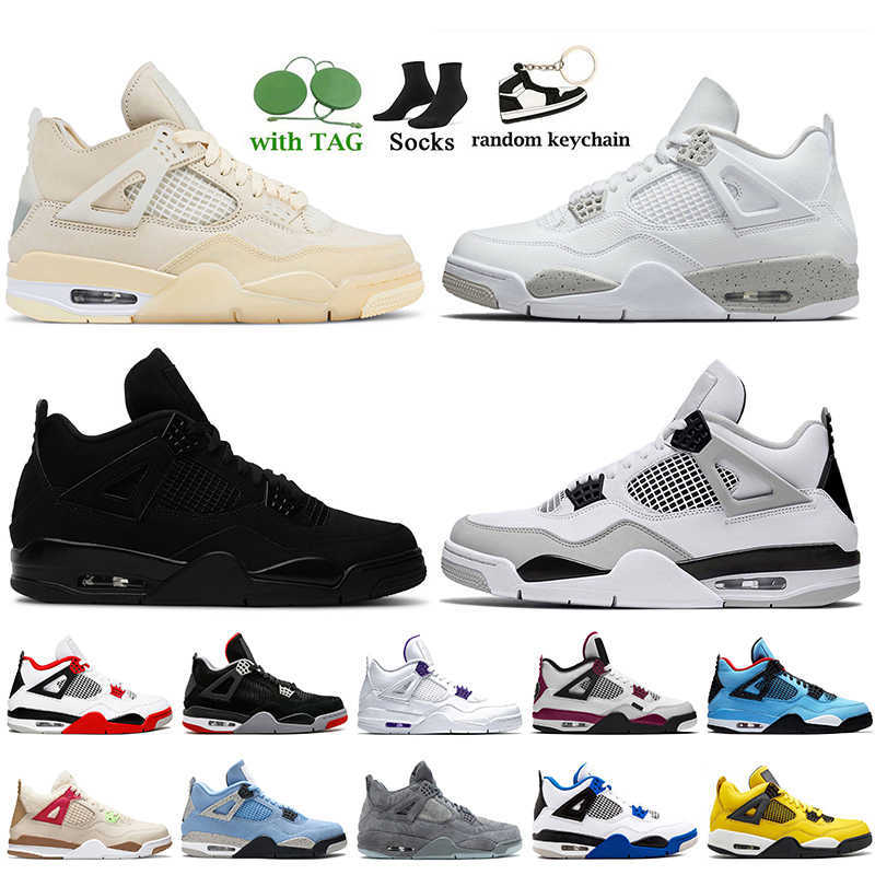 

4s Basketball Shoes Jumpman 4 Sneakers Sail White Oreo Black Cat Military Fire Red Wild Things Infrared Shimmer Taupe Haze PSGs Court Purple JORDÁN, C50 what the 40-47