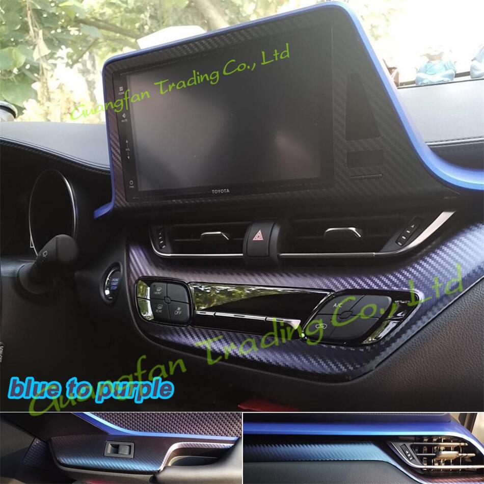 Interior Central Control Panel Door Handle 3D 5D Carbon Fiber Stickers Decals Car-styling Cover Parts Products Accessories For Toyota IZOA/CHR Ye-image-744354786