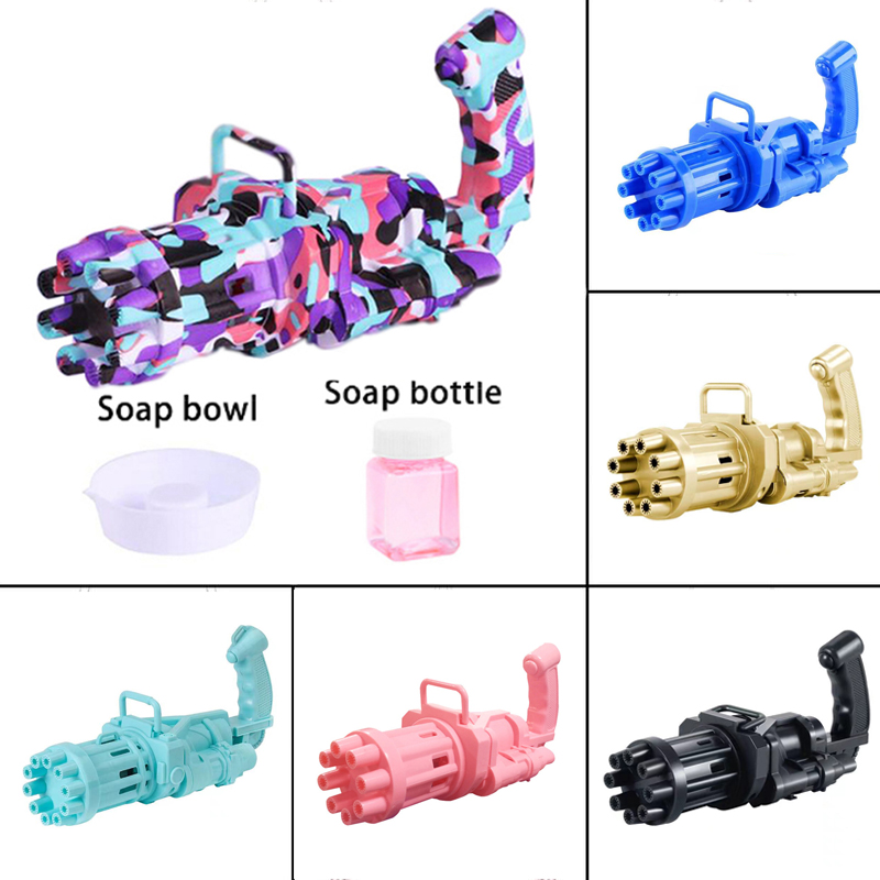 

Gatling Bubble Machine Kids Gun Porous Automatic Blowing Outdoor