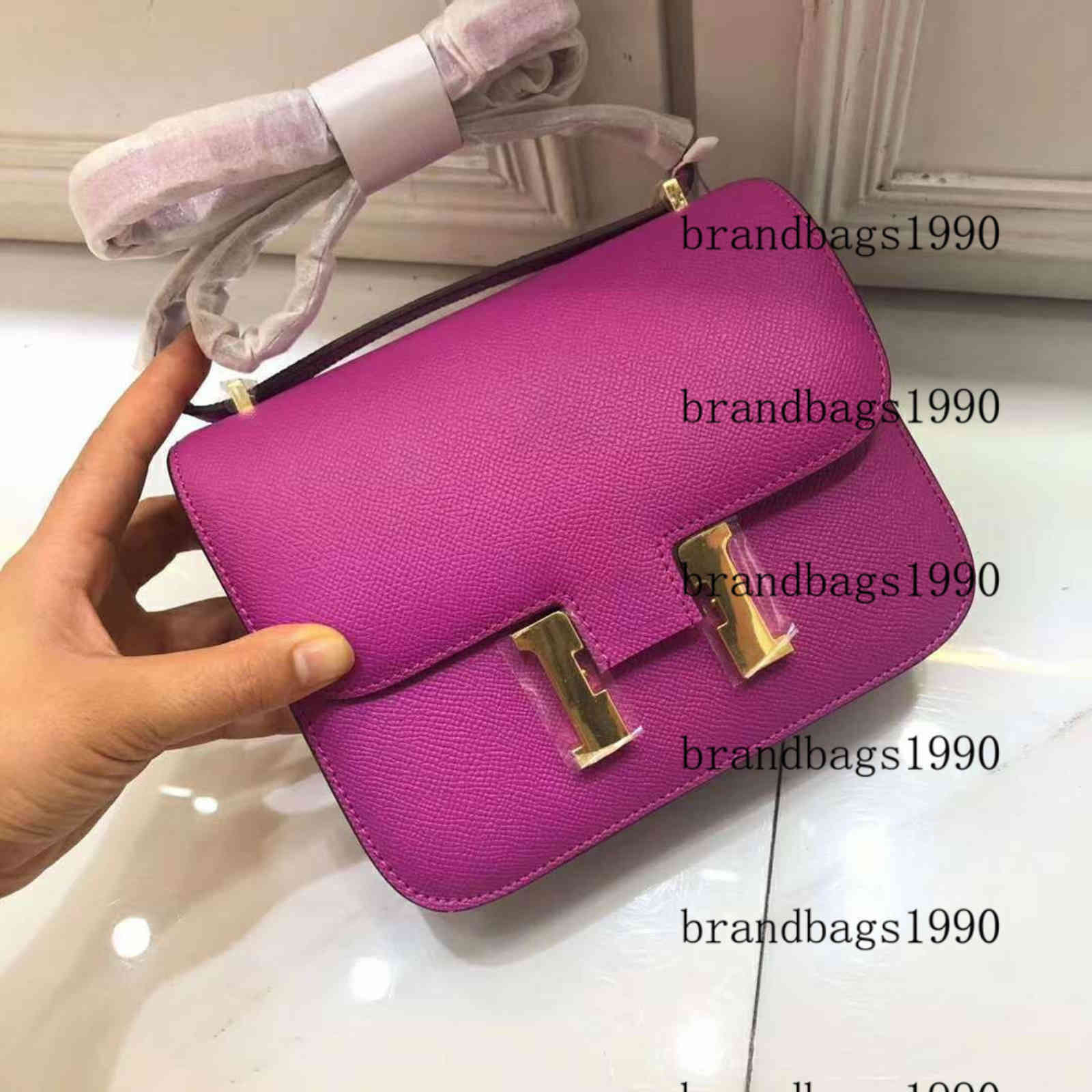 

Handbags Designer 19cm Espom Cowskin Genuine Leather Fashion Herme Kangkang Bag Shoulder Bags Women Lady Handbag Factory