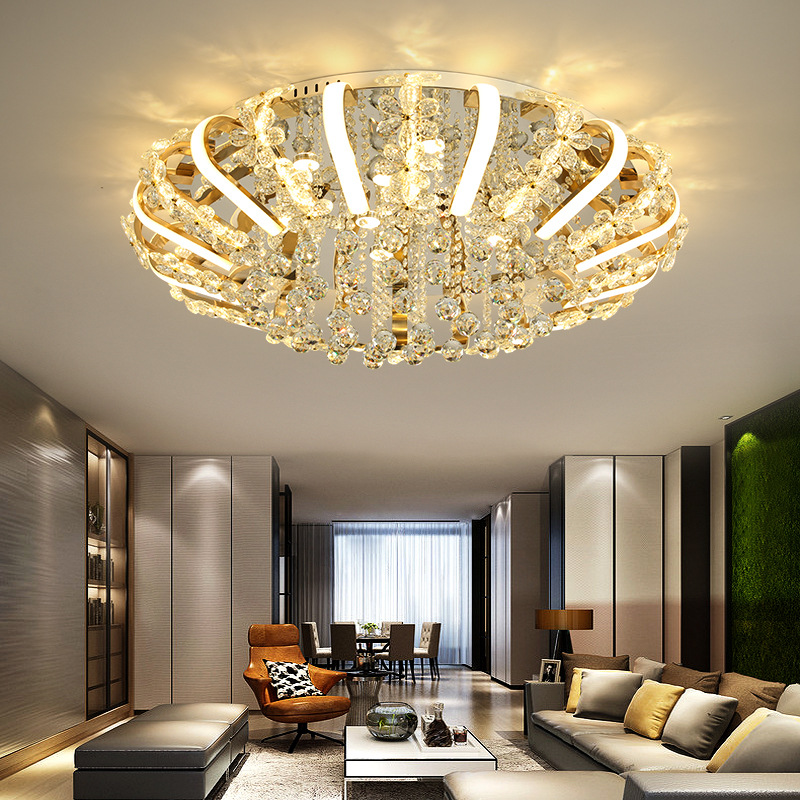 

Crystal Chandelier Cherry Blossoms Stepless Dimming Luxury Chandeliers Ceiling Lamp For Living Room Dining Home Decoration