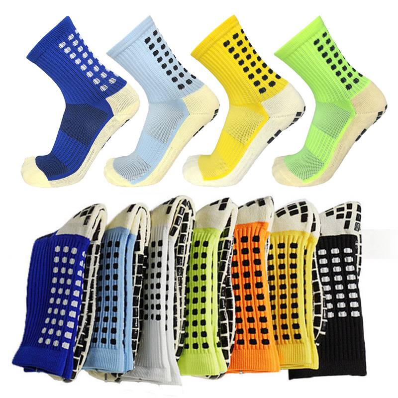 

New Football Socks Anti Slip Soccer Men Sports Socks Good Quality Cotton Calcetines The Same Type, Red