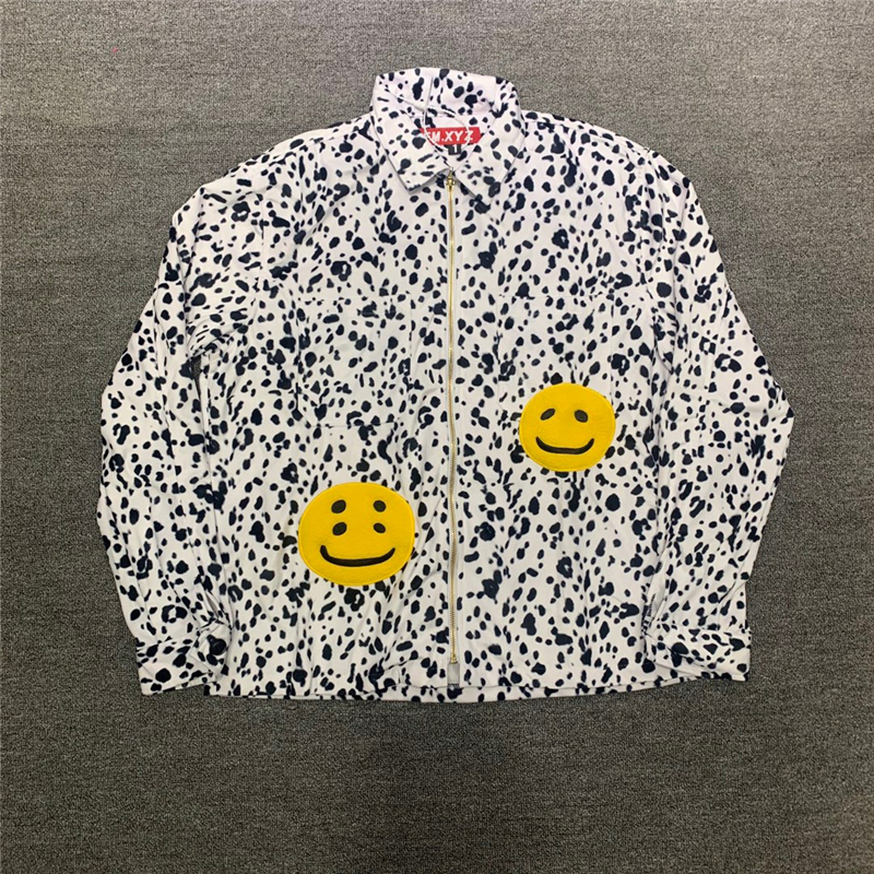 

22FW TOP Zip Jacket Men Women 1 High Quality Oversize Wool Leopard Zip-up Coats