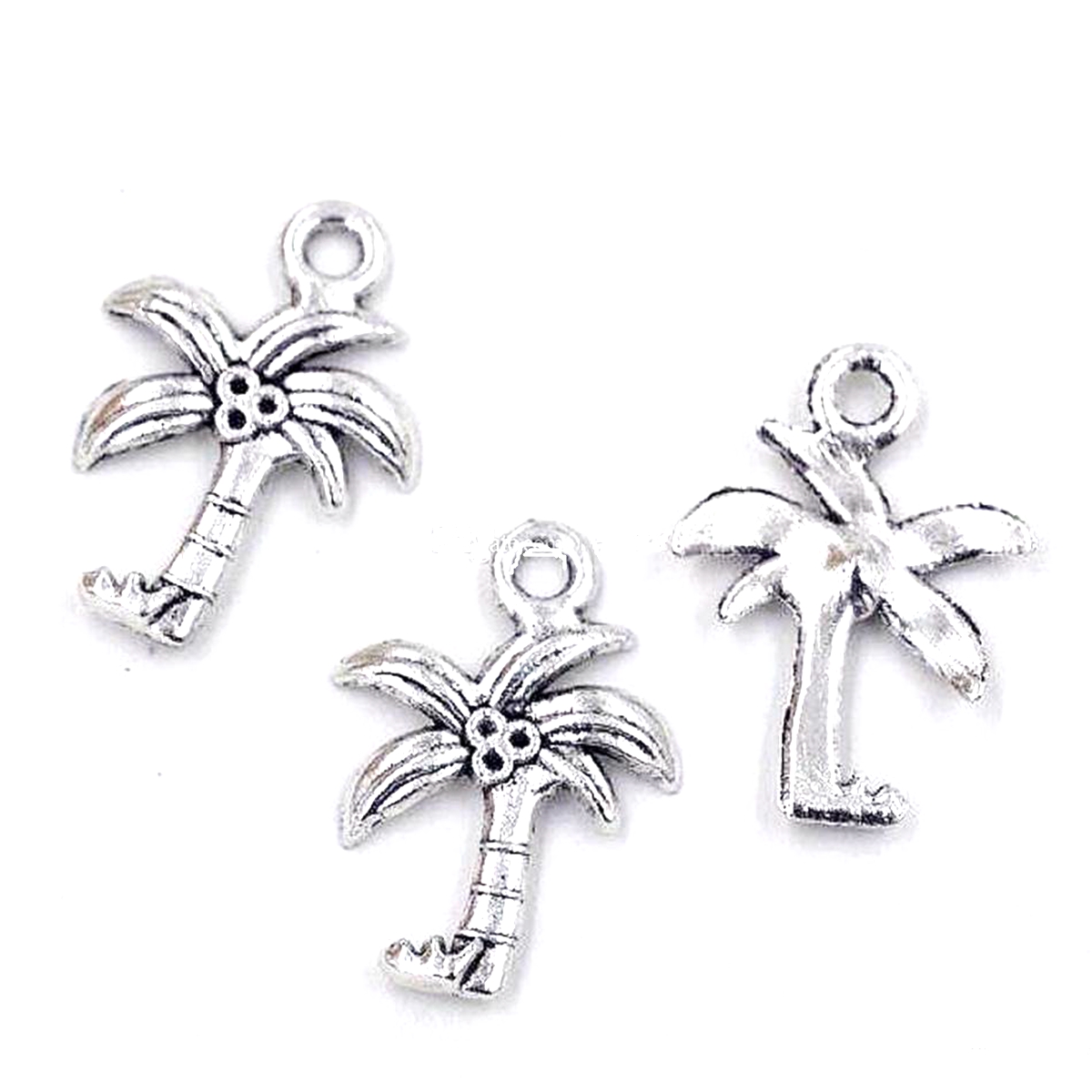 

Coconut Palm Tree Charms Pendants For Jewelry Making, Earrings, Necklace And Bracelet 15x22mm Antique Silver 100Pcs