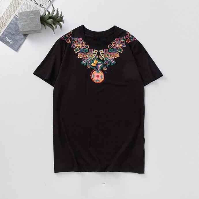 

2021 summer mens t shirt fashion simple pure cotton black and white Couples clothing casual high-quality letter embroidery S-2XL, White;black