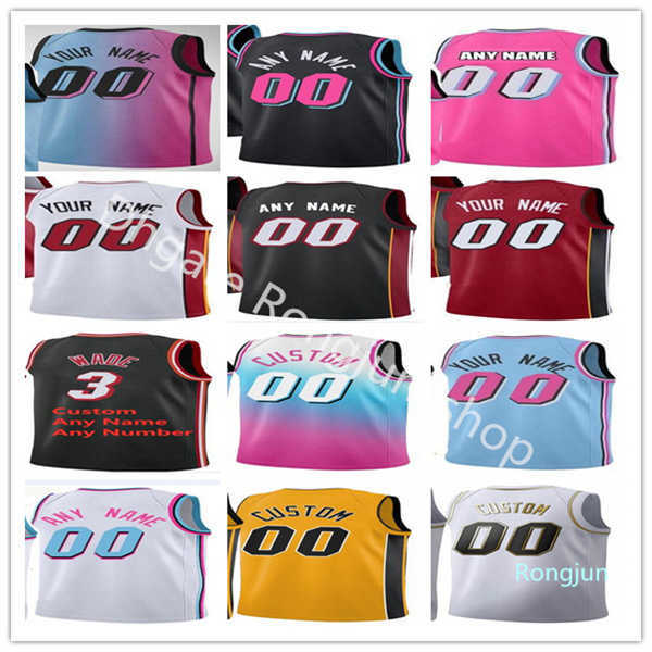 

Screen Print Basketball Dwyane Wade Jersey 3 Jimmy Butler 21 Tyler Herro 14 Goran Dragic 7 Kendrick Nunn Bam Adebayo Black Blue Red, As picture