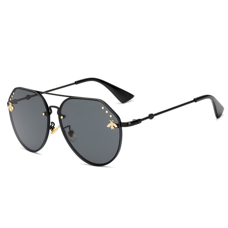 

Bee Sunglasses 2021 Women Men Designer Good Quality Fashion Metal Oversized Sun Glasses Vintage Female Male UV400