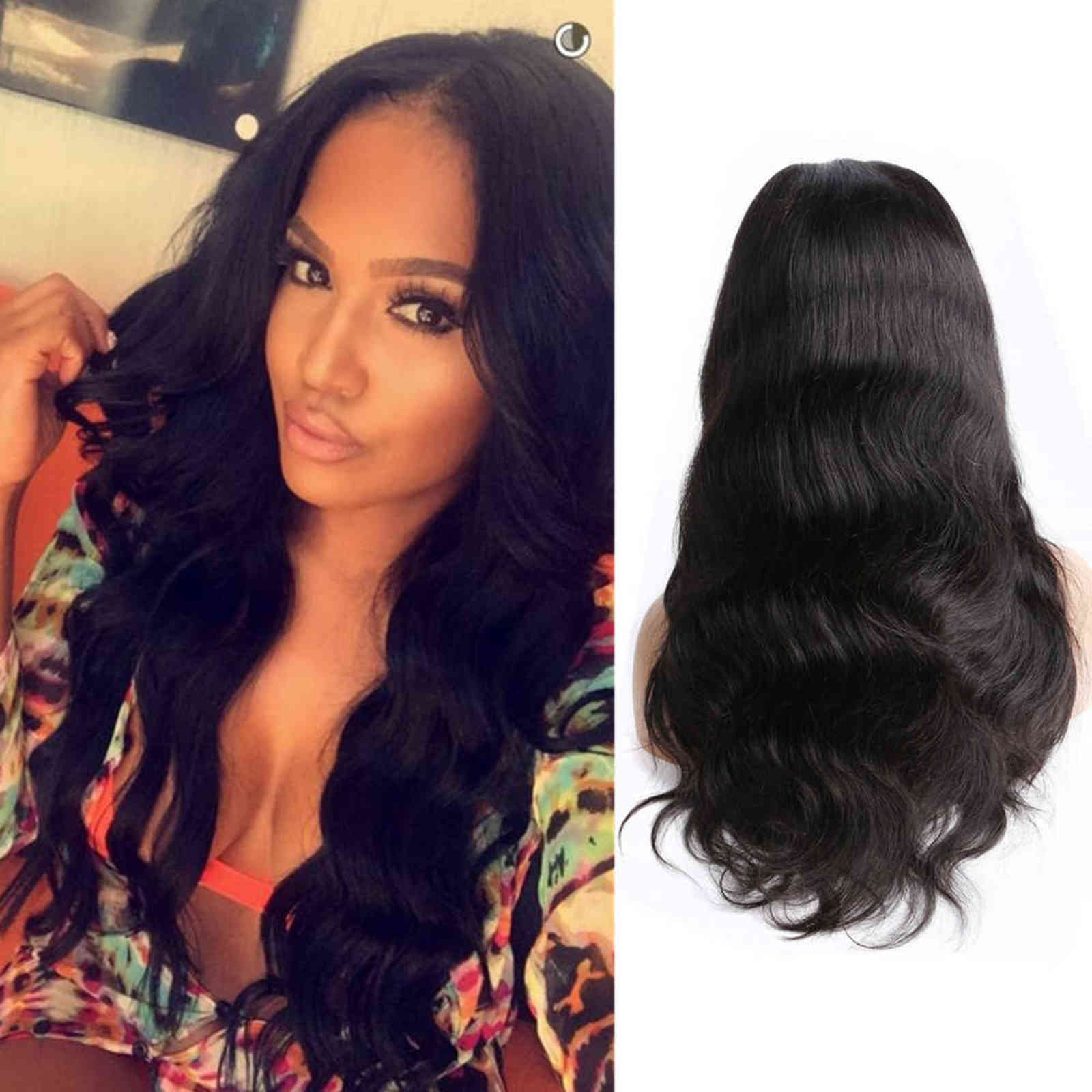 

Pre Plued 360 Lace Front Wig Natural Hairline Lace Frontal Body Wave Human Wigs For Bla Women Lace Frontal With Baby Hair Wigs2, Natural color