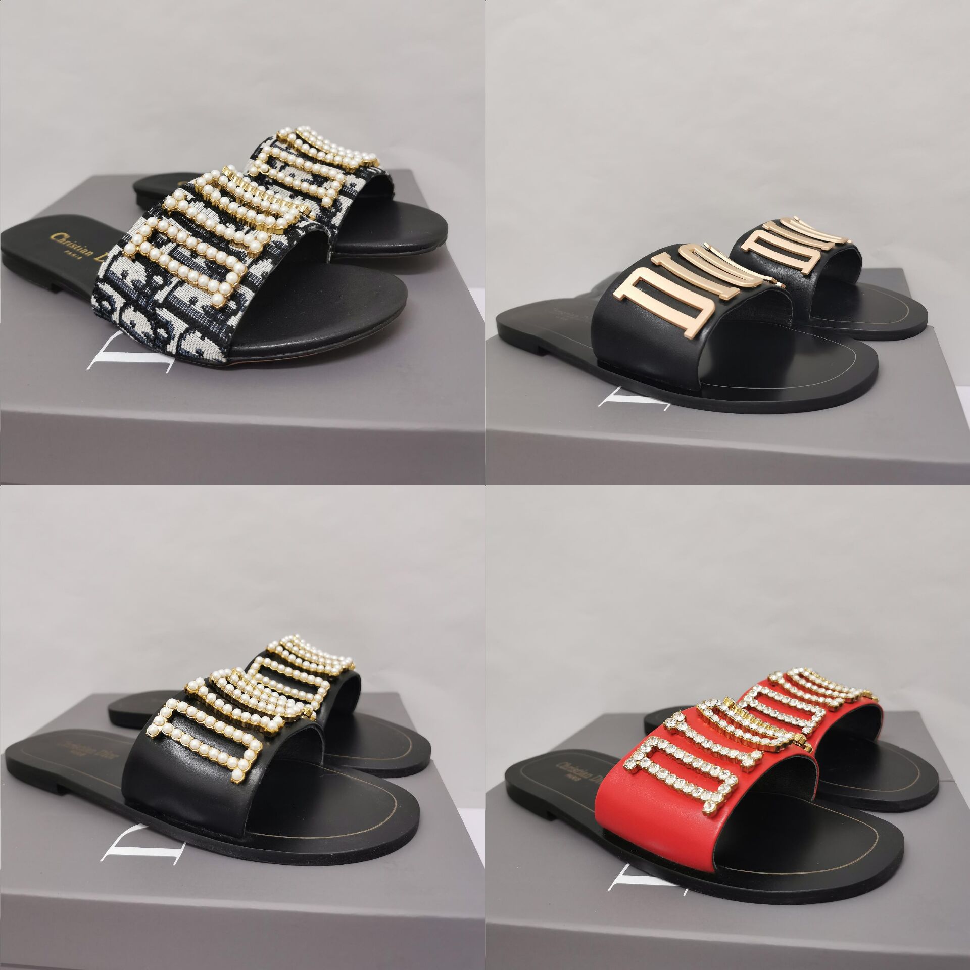 

High quality womens slide sandals fashion Summer men flats slippers Indoor Shoes Size EUR 36-45 With, 17
