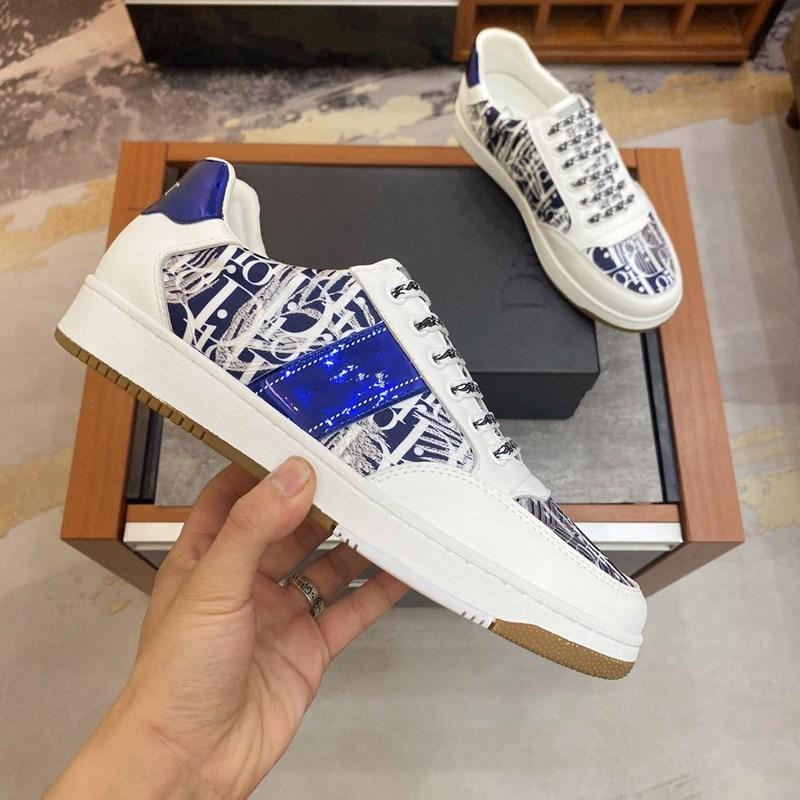 

high quality Fashion slippers high-end sedate men's summer leather casual shoes black and white stitching Printed edge breathable fabrics, White a