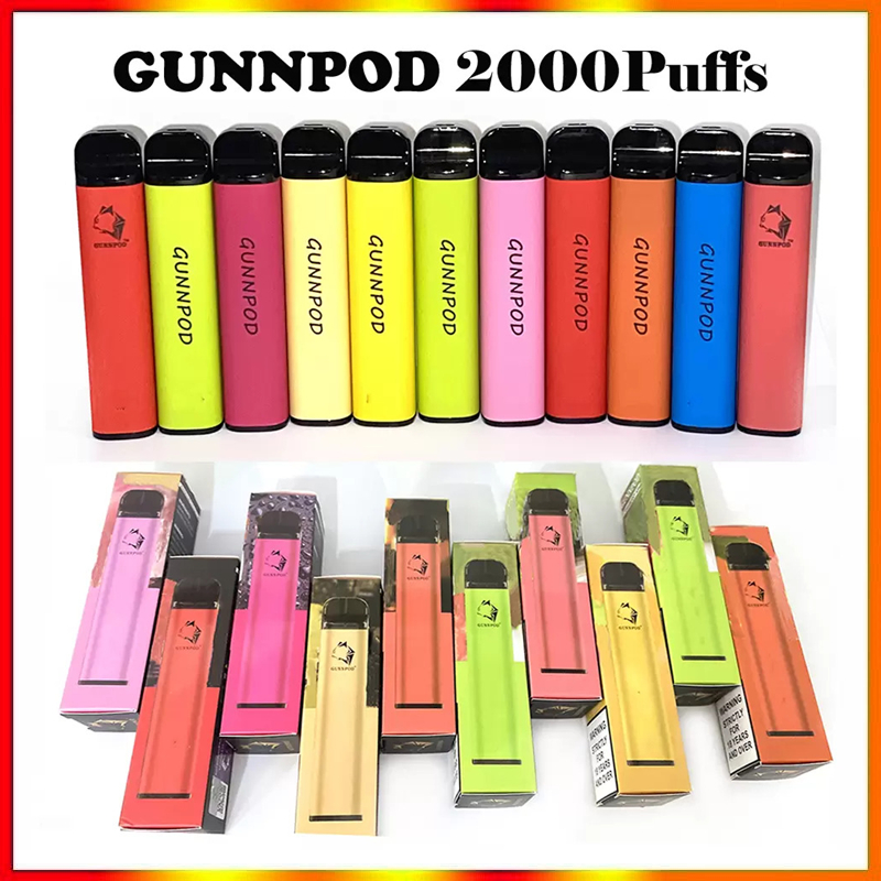 

Gunnpod 2000 Puffs Disposable Vape Pen E Cigarette Deivce With 1250mAh Battery 8ml Pod Gunpod Smoking Vapes Kit Bang XXL King In stock