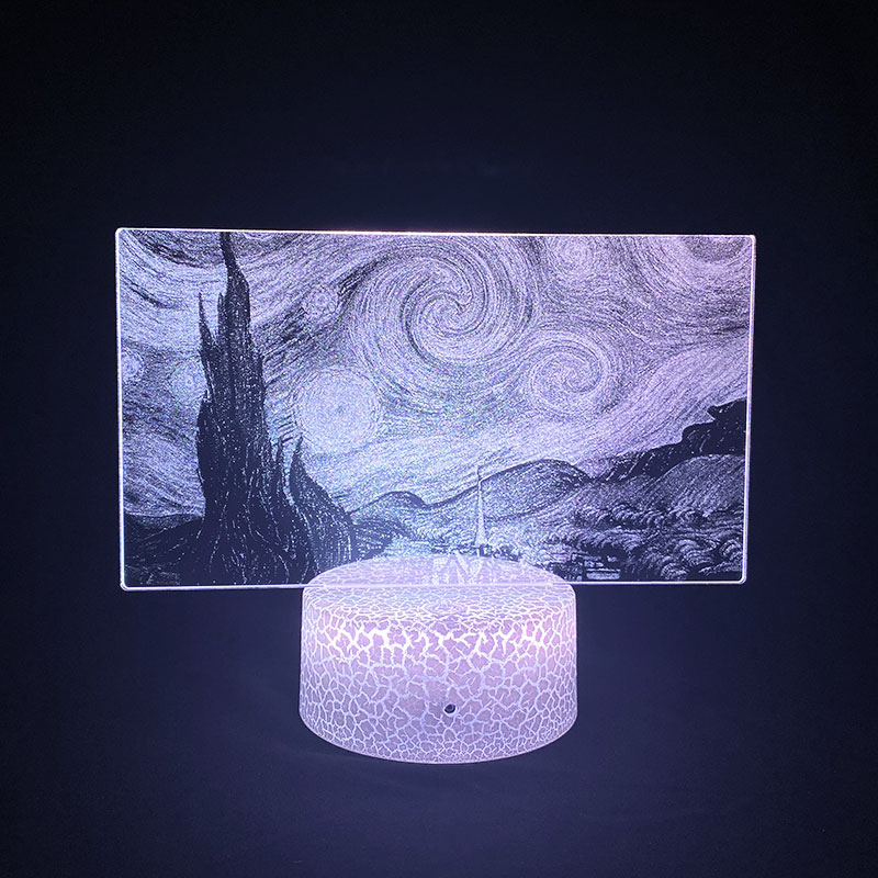 

Baby Lighting Light 3D Picture Lamp LED Starry Night Nightlight Color Changing Van Gogh Bedroom Home Party Atmosphere Decor Gift