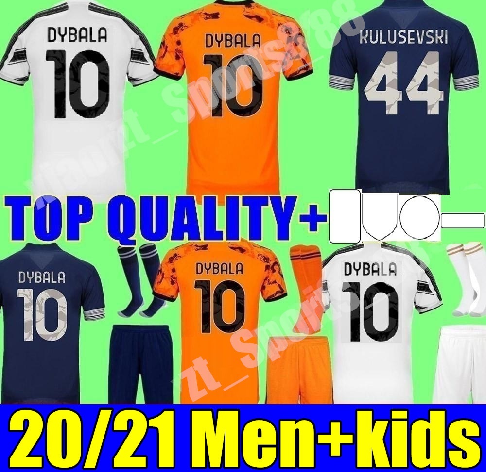 

2021 Juventus Soccer Jerseys 20 21 child 7 RONALDO MORATA DYBALA KULUSEVSKI CHIESA DE LIGT McKENNIE PIRLO BONUCCI Men Kids kit Football Shirt, Black;yellow